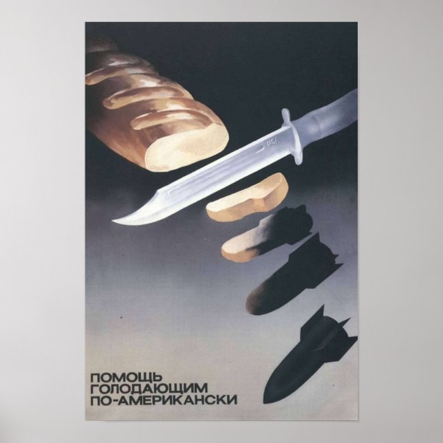 Póster Helping the starving Americanstyle USSR Propaganda (Frente)