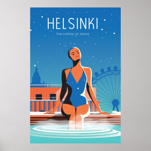 Póster Helsinki Finland travel poster vintafe (Frente)