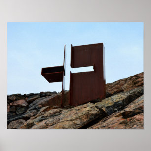 Póster Helsinki, Finlandia, Cruz de la Iglesia de Rock
