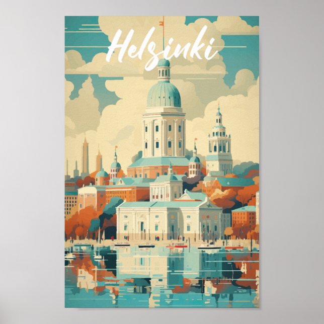 Póster Helsinki Finlandia Famoso lugar de viaje (Frente)