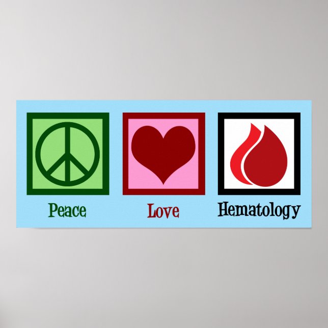 Póster Hematología del amor por la paz (Frente)