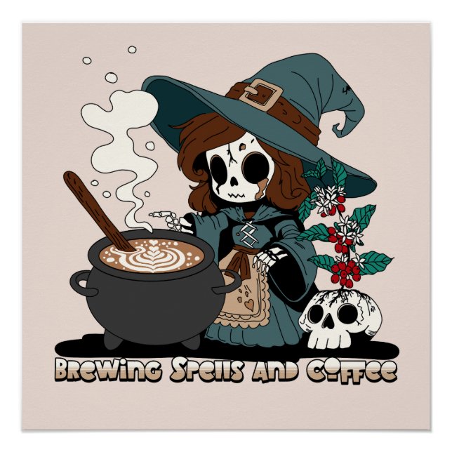 Póster Hembra preparando hélices y café (Anverso)