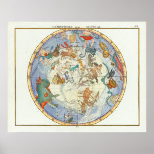 Póster Hemisferio Austral John Flamsteed