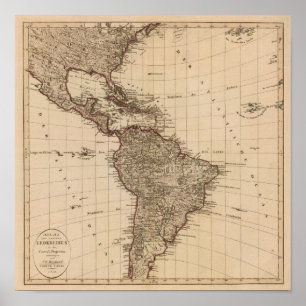 Póster Hemisferio occidental, Suramérica