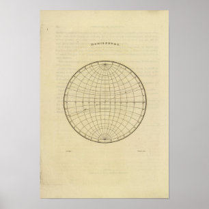 Póster Hemisphere map
