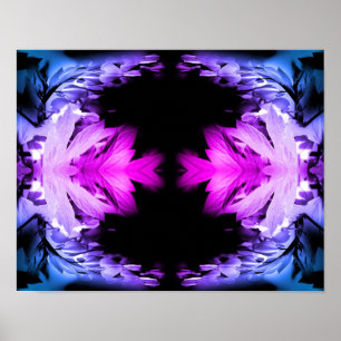 Póster Hemorragia Corazón Floral Negro Tintacto Blanco Ab