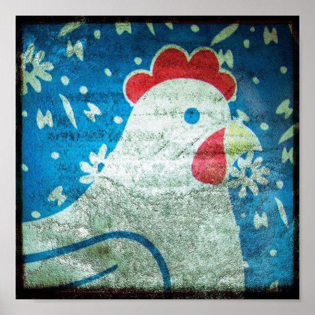 Póster Hen Art Vintage Tin (Frente)