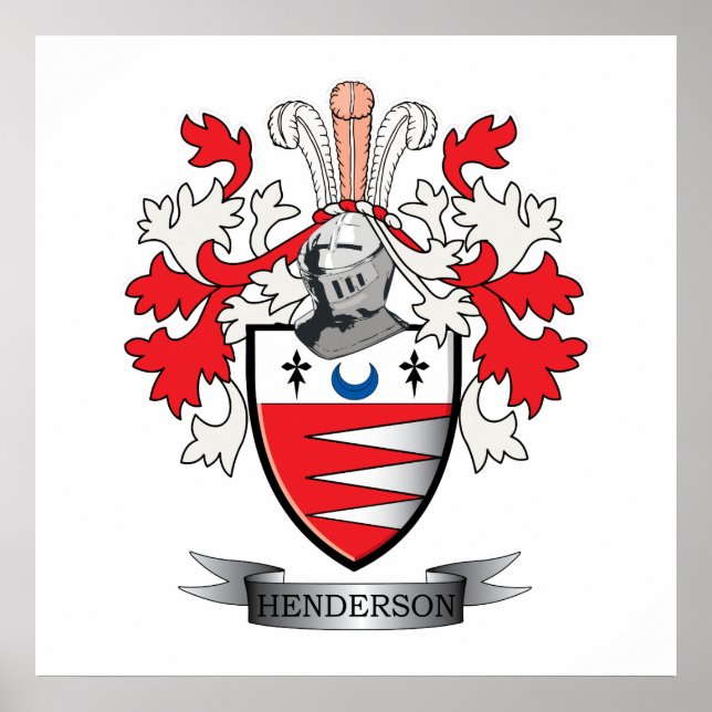 Póster Henderson Family Crest Coat of Arms (Frente)
