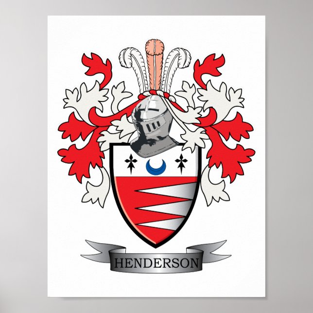 Póster Henderson Family Crest Coat of Arms (Frente)