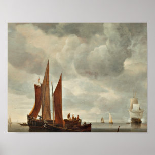 Póster Hendrick Dubbels - Ships Outside Dordrecht
