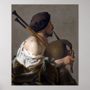 Póster Hendrick ter Brugghen Bagpipe Player