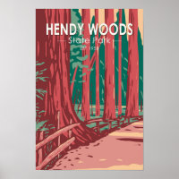 Hendy Woods State Park California Badge Vintage