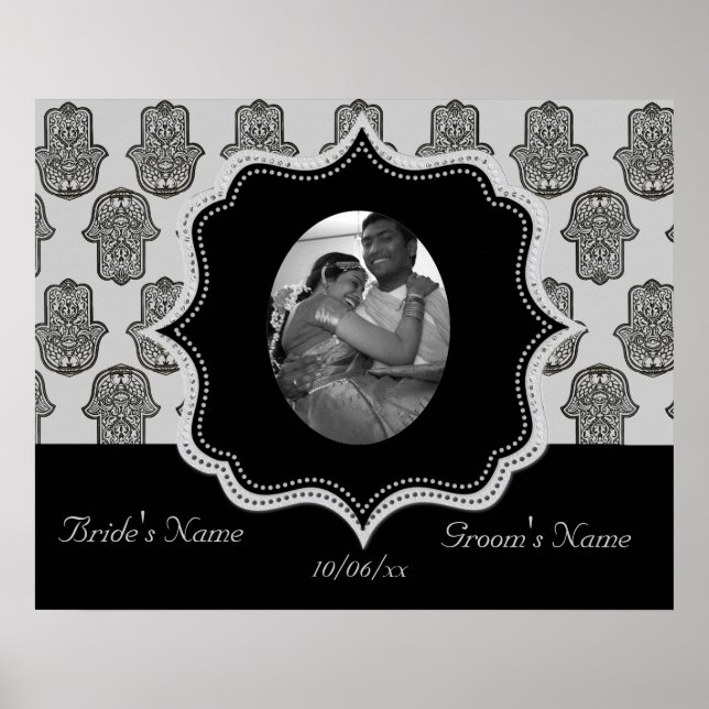 Póster Henna Hand de Hamsa (Boda) (Frente)