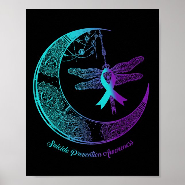 Póster Henna Moon Dragonfly Suicidio Prevención de Concie (Frente)