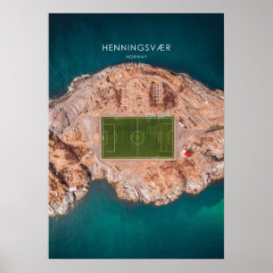 Póster Henningsvaer, Ilustracion de Viajes de Noruega
