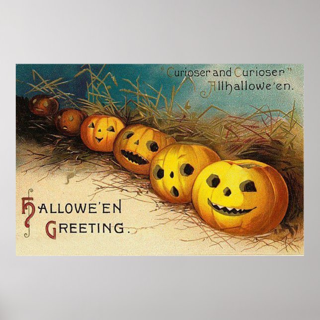 Póster Heno de calabaza de calabaza de Jack O' Lantern (Frente)