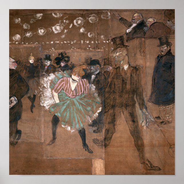 Póster Henri de Toulouse-Lautrec | Baile en el Rojo (Frente)