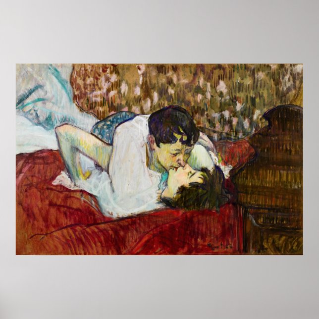 Póster Henri de Toulouse-Lautrec: El beso (Frente)