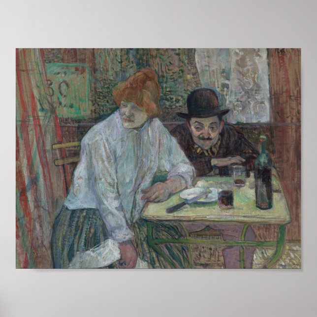 Póster Henri de Toulouse-Lautrec - En el Café La Mie (Frente)