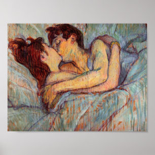Póster Henri De Toulouse Lautrec - En La Cama El Beso