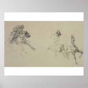 Póster Henri de Toulouse-Lautrec Etude de Chevaux (rect