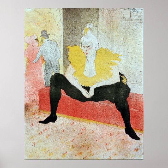 Póster Henri de Toulouse-Lautrec The Seated Clowness (Frente)