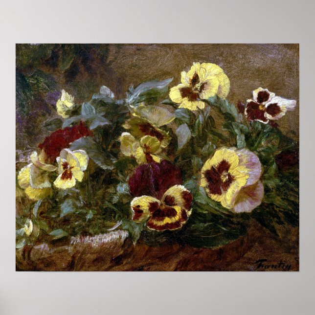 Póster Henri Fantin-Latour Pansies (Frente)