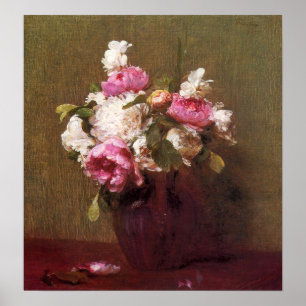Póster Henri Fantin-Latour Peonies y Rosas Poster