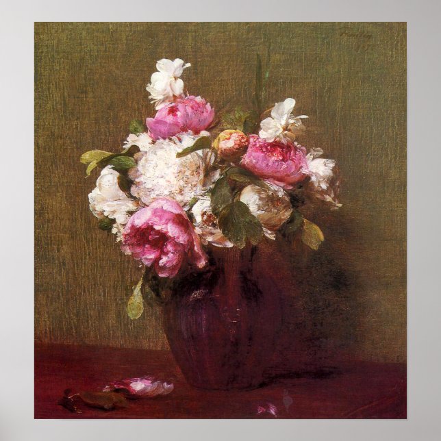 Póster Henri Fantin-Latour Peonies y Rosas Poster (Frente)