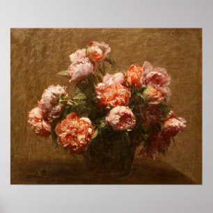 Póster Henri Fantin-Latour Vase de Peonies Poster