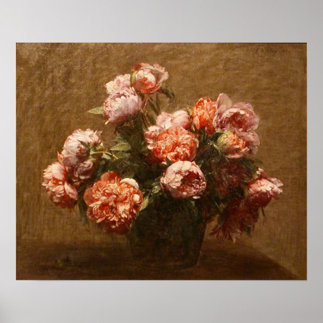 Póster Henri Fantin-Latour Vase de Peonies Poster (Frente)
