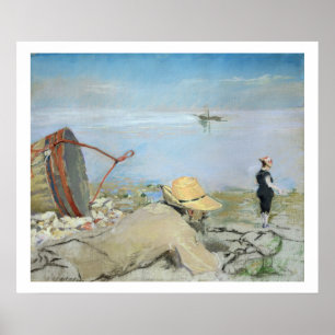 Póster Henri Guerard Relaxing on the Beach (pastel on can