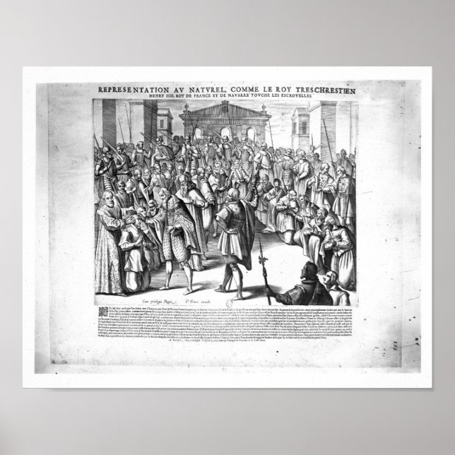 Póster Henri IV  curing the sufferers of scrofula (Frente)