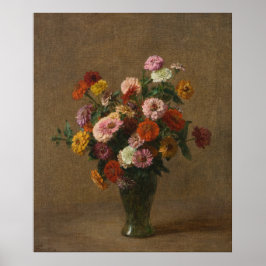 Póster Henri Latour - Zinnias