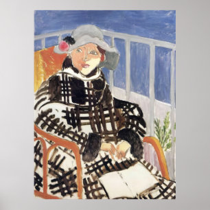 Póster Henri Matisse - Mlle Matisse con un abrigo de cuad