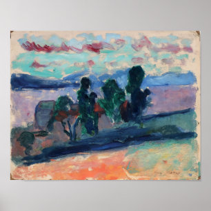 Póster Henri Matisse - Paisaje de Saint Tropez al crepúsc