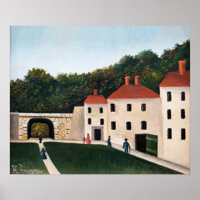 Póster Henri Rousseau - Caminantes en un parque (Frente)