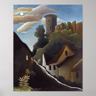 Póster Henri Rousseau - Castillo a la luz de la luna (Le 