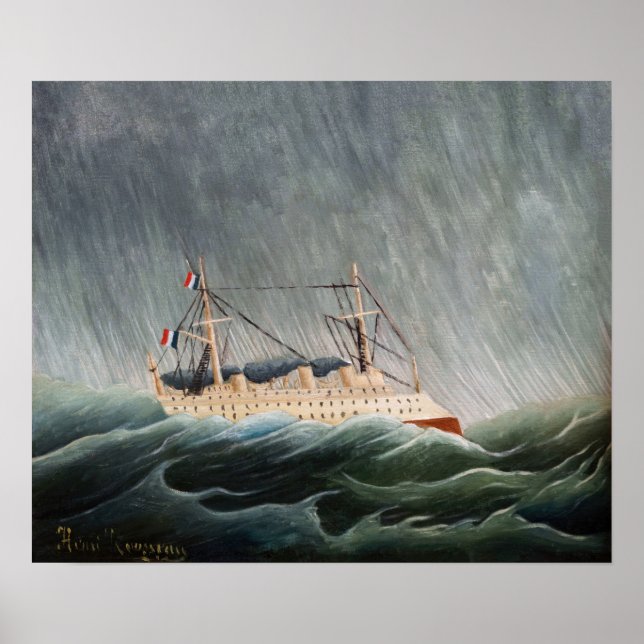 Póster Henri Rousseau - El barco en la tempestad (Frente)