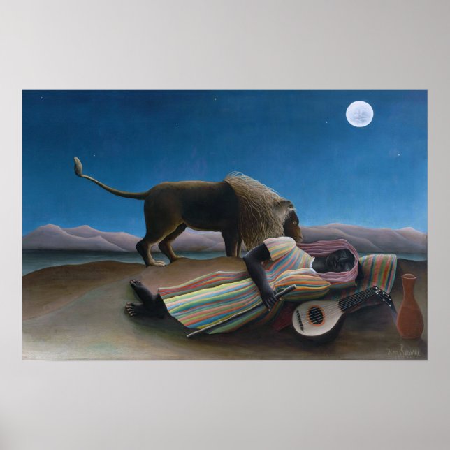 Póster Henri Rousseau - El gitano durmiente (Frente)