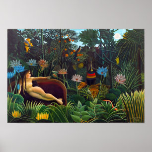 Póster Henri Rousseau El sueño 1910 (marco estándar)