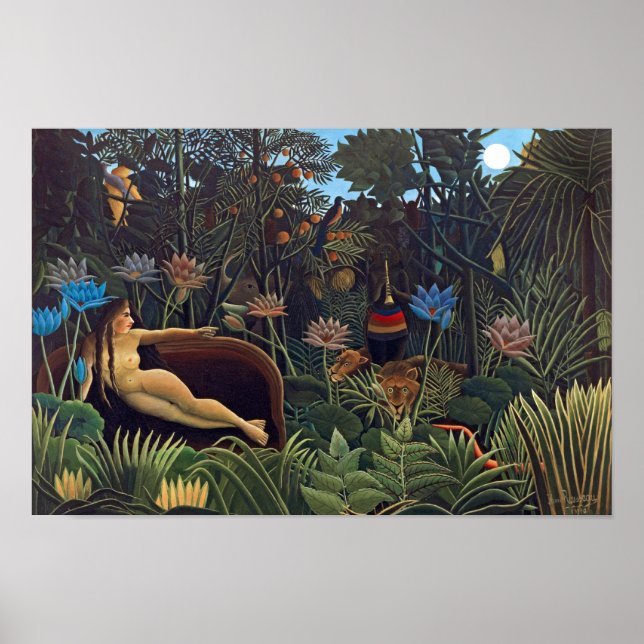 Póster Henri Rousseau El sueño - La mujer de la jungla co (Frente)