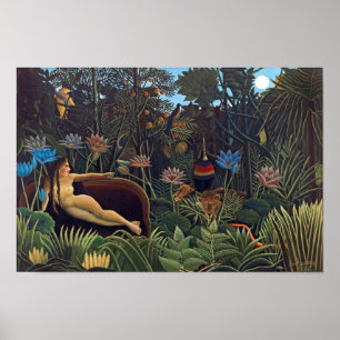 Póster Henri Rousseau El Sueño - Mujer de la Jungla con A