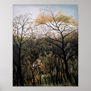 Póster Henri Rousseau - Encuentro en el bosque