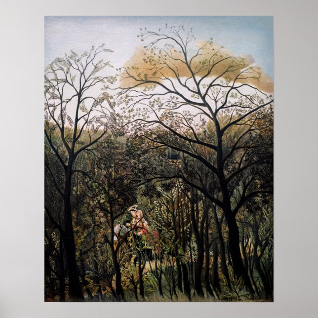 Póster Henri Rousseau - Encuentro en el bosque (Frente)