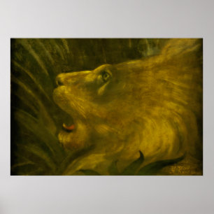 Póster Henri Rousseau - La cabeza del león