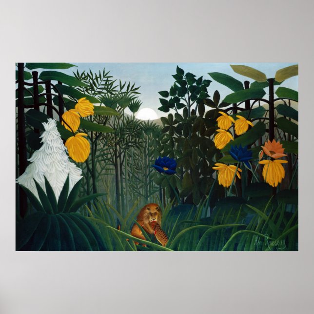 Póster Henri Rousseau La recuperación del botánico de leó (Frente)