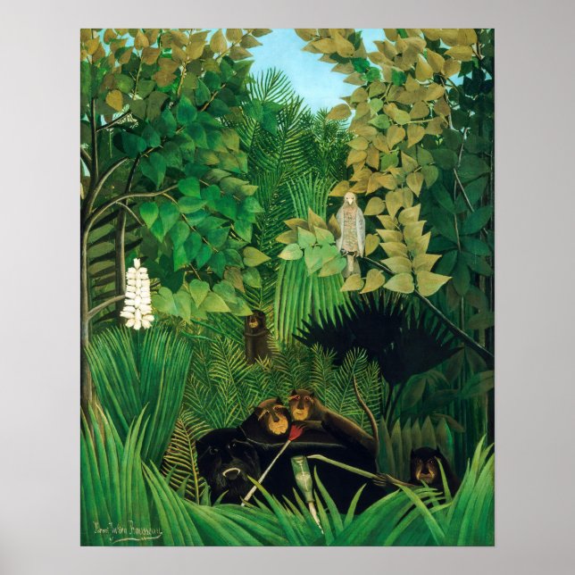 Póster Henri Rousseau - Los alegres bromistas (Frente)