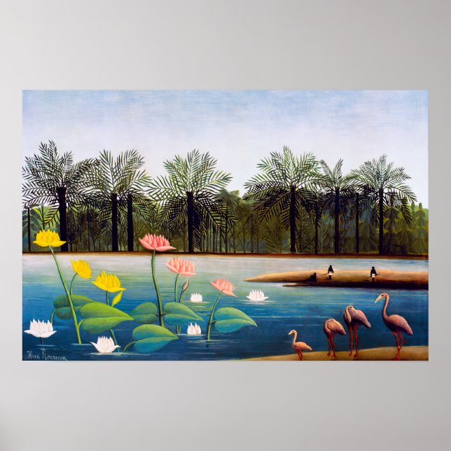 Póster Henri Rousseau - Los flamencos (Frente)