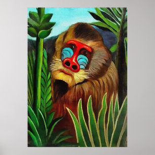 Póster Henri Rousseau - Mandrill en la jungla